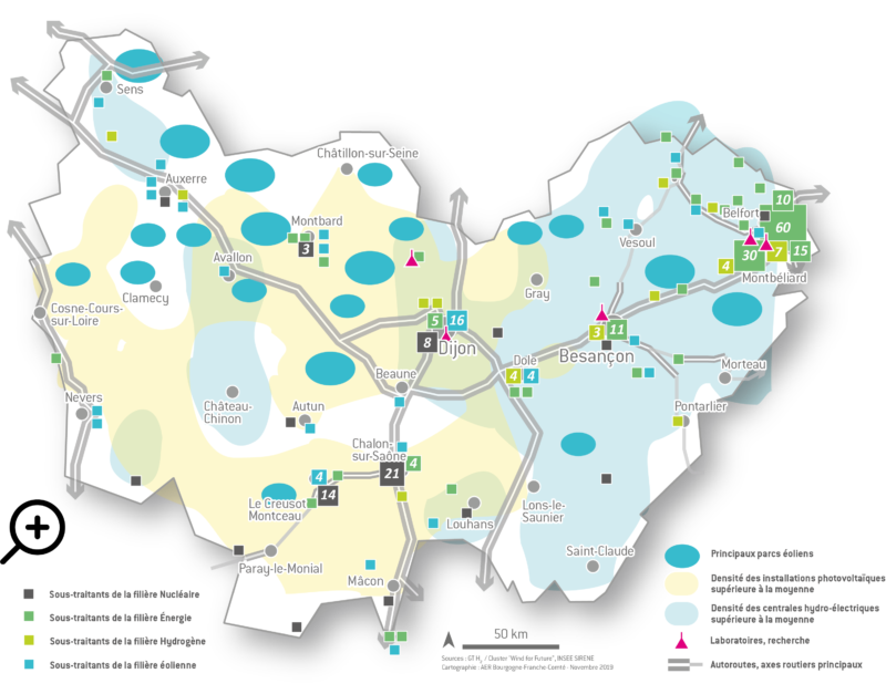 Carte énergie en Bourgogne-Franche-Comté