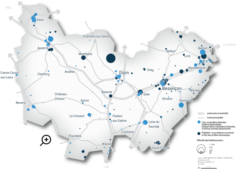 Carte Aéronautique en Bourgogne-Franche-Comté